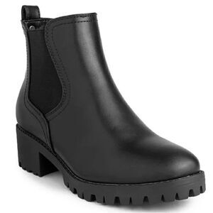 Sugar Womens Kelce Ankle Boot Black Smooth Gore Faux Leather 6M New